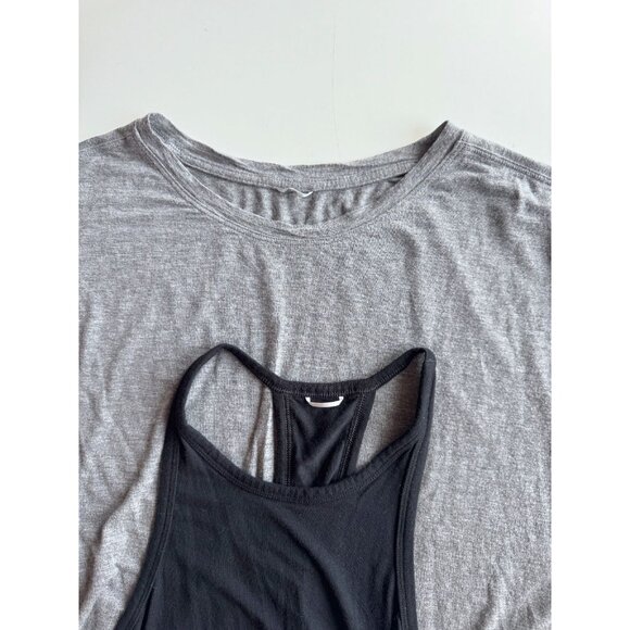 Lot of 2 KIT & ACE Jersey Tops - Grey Muscle T-Shirt & Black Racerback Tank - Picture 10 of 12